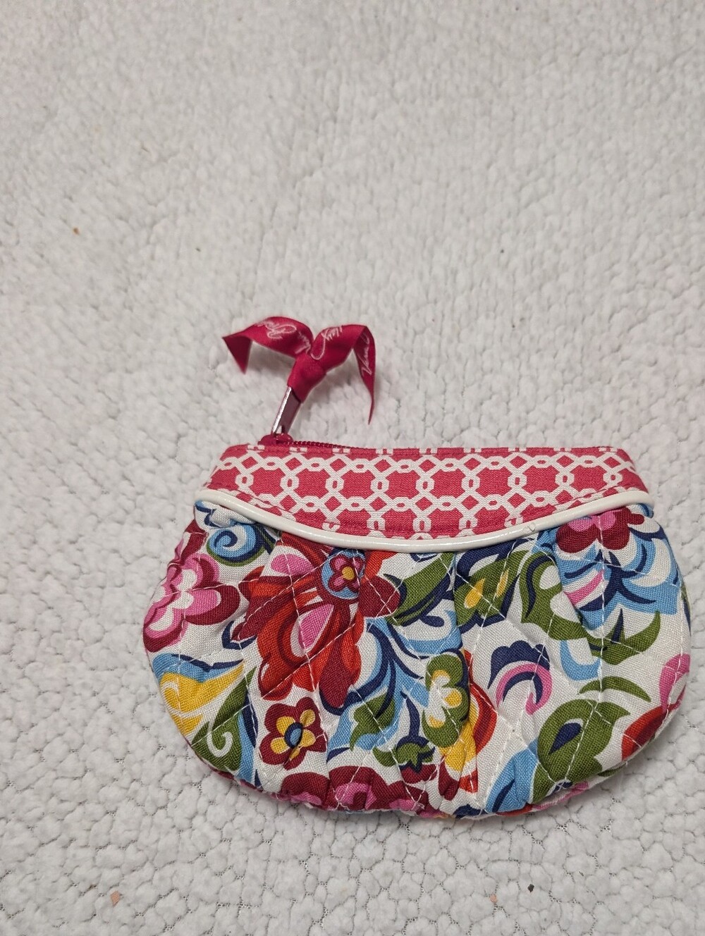 Vera Bradley Sweetheart Pouch in the retired Hope Garden pattern